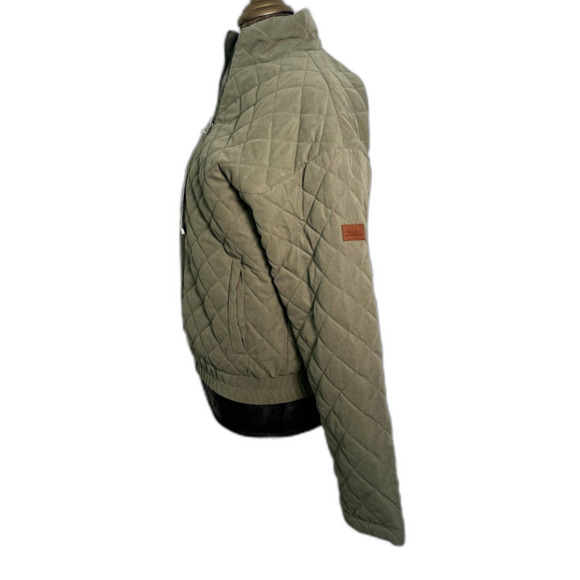Roxy Women's Quilted Jacket Small Green Zip-Up Puffer Bomber Coat Streetwear NWT - Picture 4 of 6